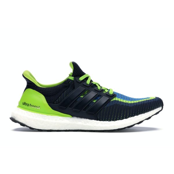 adidas UltraBoost 20 Solar Slime Black Semi-Solar-Slime Dark-Navy (AQ4002)