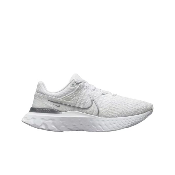 Nike React Infinity Run Flyknit 3 White Metallic Silver (DD3024-101)