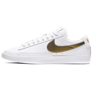 Nike Blazer Low Premium White Metallic Gold Fir-Metallic-Gold (BQ7460-101)