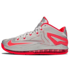 Nike LeBron 11 Low Base Grey Laser Crimson Light-Base Grey Laser-Crimson-Base Grey (642849-001)