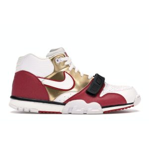 Nike Air Trainer 1 Mid PRM Brick Layer White Club-Gold Pueblo-Red (607081-101)