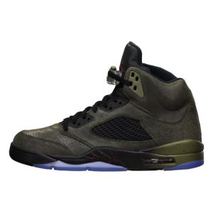 Air Jordan 5 Retro Fear Grey Sequoia Fire-Red-Mdm-Olv-Blck (626971-350)