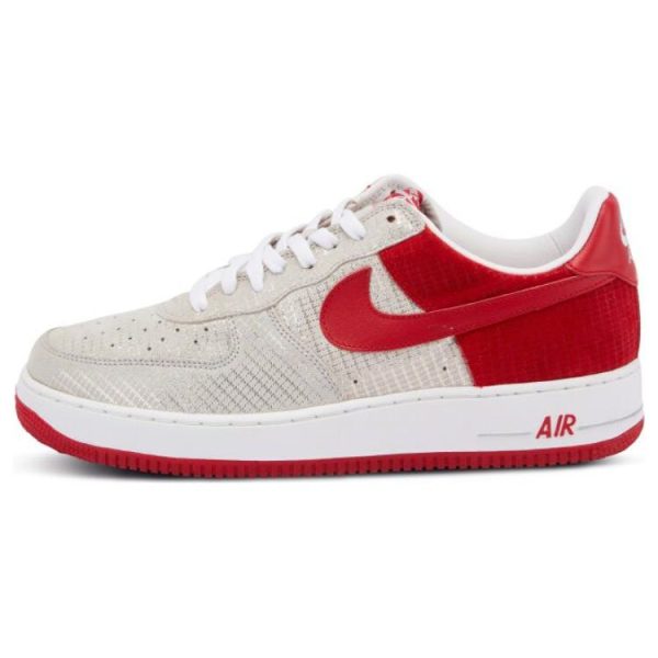 Nike Air Force 1 Premium Silver Metallic-Silver Varsity-Red-White (312945-061)