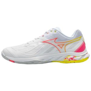 Mizuno Wave Fang 2 White Pink Bolt Neon High-Vis-Pink Bolt-2-Neon 71GA (231322)