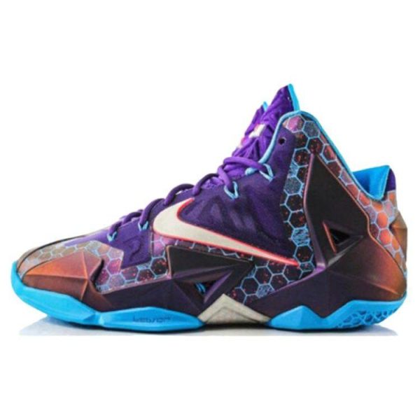 Nike LeBron 11 Hornets Purple Court-Purple Reflective-Silver-Vivid-Blue (616175-500)