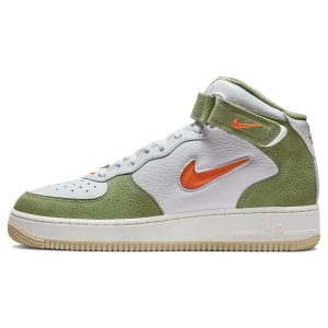 Nike Air Force 1 Mid QS Oil Green Orange   White Sail Total-Orange (DQ3505-100)