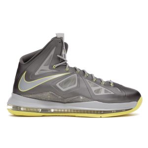 Nike LeBron 10 Yellow Diamond Grey Sport-Grey Strata-Grey-Electric-Yellow (541100-007)