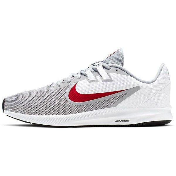 Nike Downshifter 9 Wolf Grey Red   - (AQ7481-006)