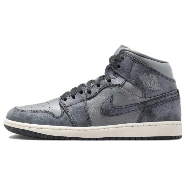 Air Jordan 1 Mid Distressed Smoke Grey   Off-Noir Sail (FJ3448-001)