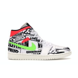 Air Jordan 1 Mid Over-Print Logos  -- (554724-119)