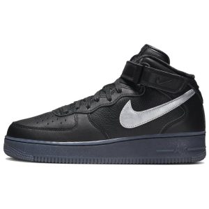 Nike Air Force 1 Mid Premium Black Metallic Silver Hyper-Pink Anthracite (DX3061-001)