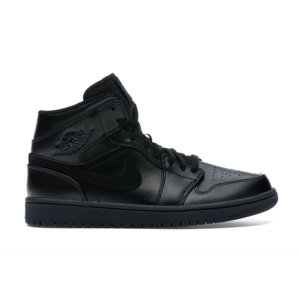 Air Jordan 1 Mid Triple Black - (554724-090)