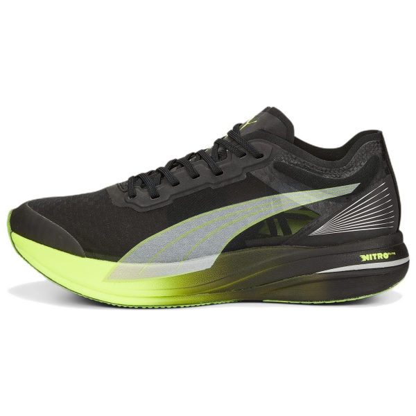 Puma Deviate Nitro Elite Carbon Black Lime Squeeze Asphalt (377090-01)