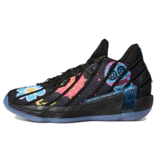adidas Dame 7 Day Of The Dead Black Core-Black Semi-Solar-Pink (FZ3189)