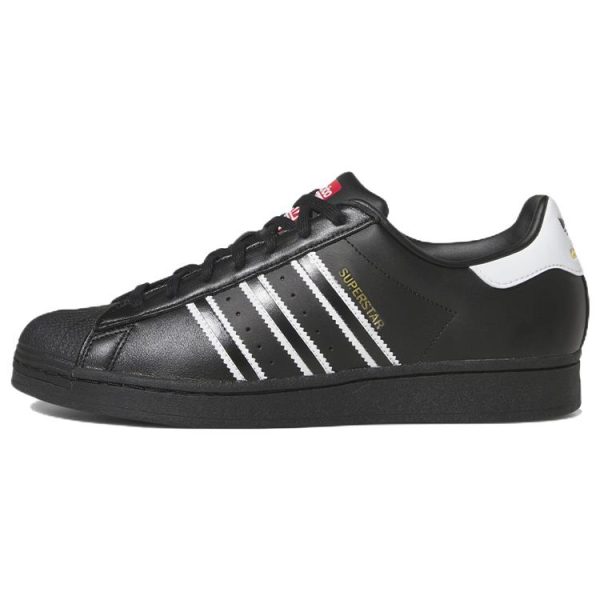 Adidas Superstar Black White   Core-Black Cloud-White Team-Power-Red (GX9877)