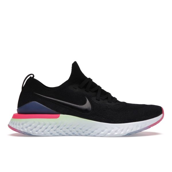 Nike Epic React Flyknit 2 Pixel Black Black-Sapphire-Lime-Blast-Hyper-Pink-Blue-Tint (BQ8928-003)