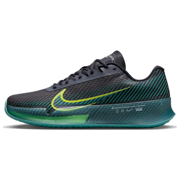 NikeCourt Air Zoom Vapor 11 HC Gridiron Mineral Teal Black Action-Green Bright-Cactus (DR6966-003)