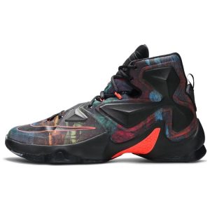 Nike LeBron 13 Akronite Black Black-Hyper-Orange-Blue-Lagoon (807219-008)