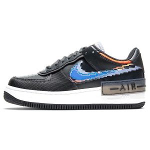 Nike Air Force 1 Shadow SE Pixel Swoosh  Off Noir Black Hyper-Crimson Light-Thistle (CV8480-001)