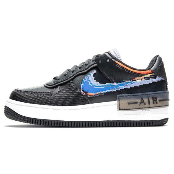Nike Air Force 1 Shadow SE Pixel Swoosh  Off Noir Black Hyper-Crimson Light-Thistle (CV8480-001)