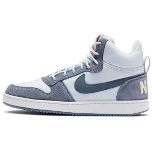 Nike Court Borough Mid Premium Pure Platinum Grey Armory-Blue (844907-005)