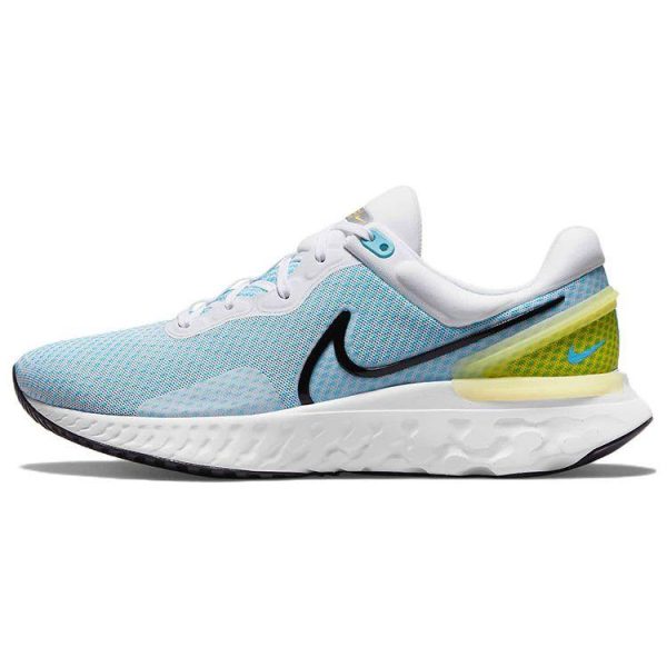 Nike React Miler 3 White Chlorine Blue Vivid-Sulfur Black (DD0490-100)