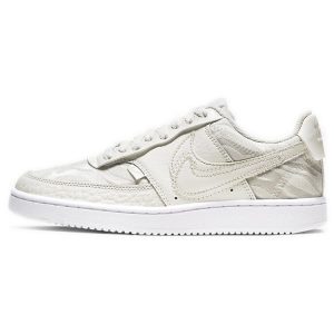 Nike Court Vision Low Premium Stacked Swoosh  Sail Cream White Aura (CI7599-100)