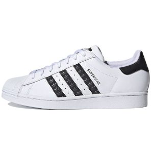 Adidas Superstar Logo Stripes  -   Cloud-White Core-Black Grey-Six (H68101)