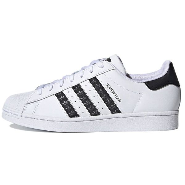 Adidas Superstar Logo Stripes  -   Cloud-White Core-Black Grey-Six (H68101)