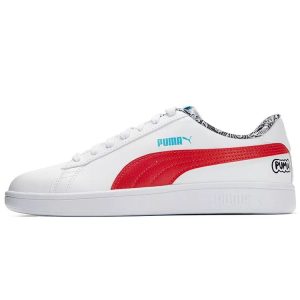 Puma Smash V2 Me Happy -   White Red High-Risk-Red Blue-Atoll Black (386396-01)