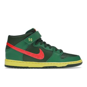 Nike Dunk Mid Pro SB Watermelon Green Lucky-Green Atmc-Rd-Frtrss-Grn (314383-363)