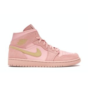 Air Jordan 1 Mid Coral Gold Pink Metallic-Gold (852542-600)