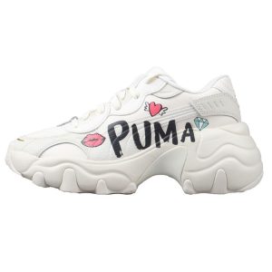 Pulsar Wedge Puma Logo - Glamour   Cream Whisper-White Sun-Kissed-Coral (392709-01)