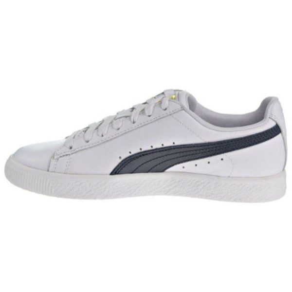 Puma Clyde Core Leather Foil White Navy   Team-Gold (364670-02)