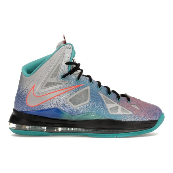 Nike LeBron 10 Pure Platinum Silver Black-Sport-Turq (541100-008)