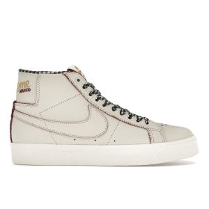 Nike Welcome Skateboarding x Zoom Blazer Mid SB Casa Welcome Madrid Cream Sail Dark Beetroot (FQ0795-100)