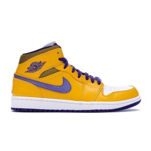 Air Jordan 1 Mid Lakers Gold University-Gold Yellow-White (554724-708)