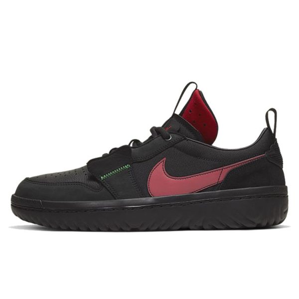 Ghetto Gastro x Air Jordan 1 Low React Fearless Black Varsity-Red Lucky-Green (CT6416-001)