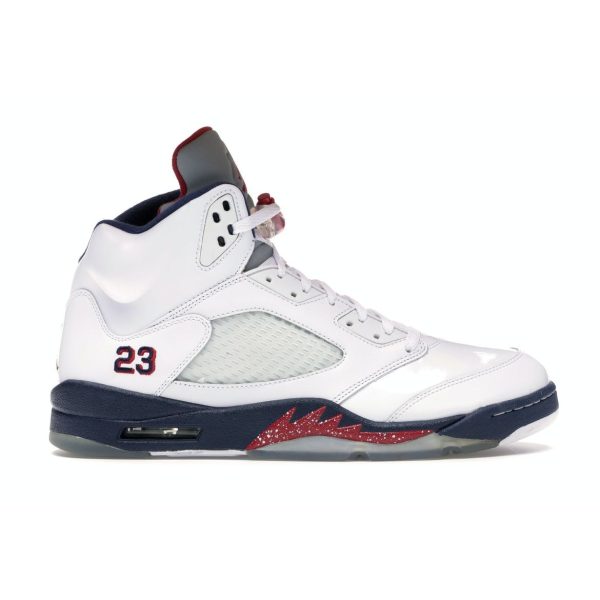 Air Jordan 5 Retro Olympic White Varsity-Red Midnight-Navy (136027-103)