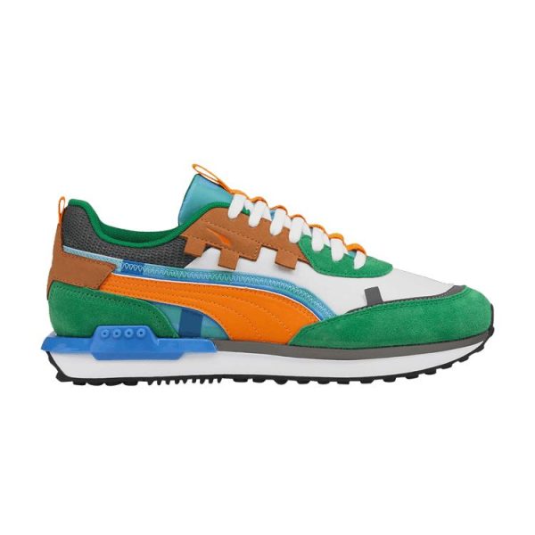 Puma Minecraft x City Rider Grass Block Green Amazon-Green Vibrant-Orange (385748-01)