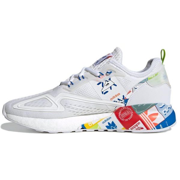 adidas ZX 2K Boost Multi-Color Logos White Cloud-White Blue (GX2718)