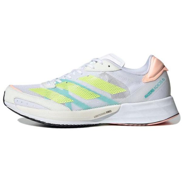 adidas Adizero Adios 6 White Pulse Lime   Cloud-White Light-Flash-Orange (GY0910)