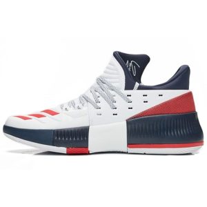 Adidas Dame Lillard 3 Scarlet   White Footwear-White Navy (BY3762)