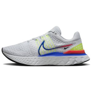 Nike React Infinity Run Flyknit 3 Platinum Racer Blue Grey Pure-Platinum Bright-Crimson (DX3353-001)