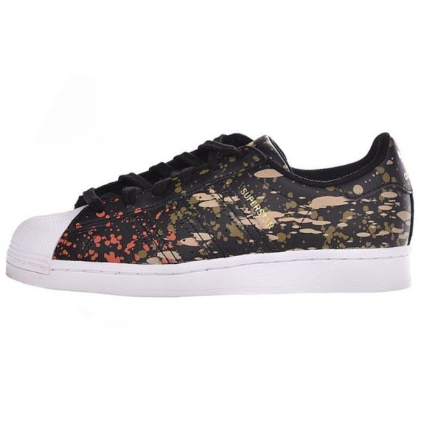 adidas Superstar Splashes Splatter and Drips     Core-Black Fox-Orange (FX5538)