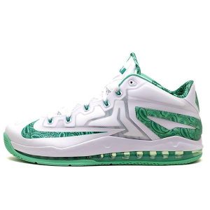 Nike Max LeBron 11 Low Eastern White Lucid-Green-Lucid-Green-Metallic-Silver (642849-100)