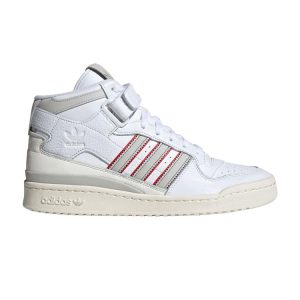 Adidas Forum Mid White Grey Red   Cloud-White Grey-One Blue (H03434)