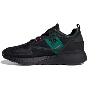 adidas ZX 2K Boost Black Bright Green Core-Black Grey-Five (GX2719)