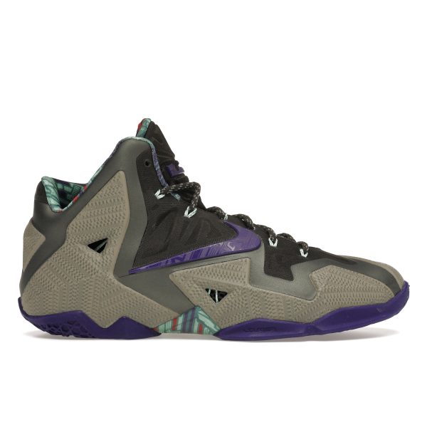 Nike LeBron 11 Terracotta Warrior Grey Mine-Grey Electro-Purple-Mercury-Grey-Newsprint (616175-005)