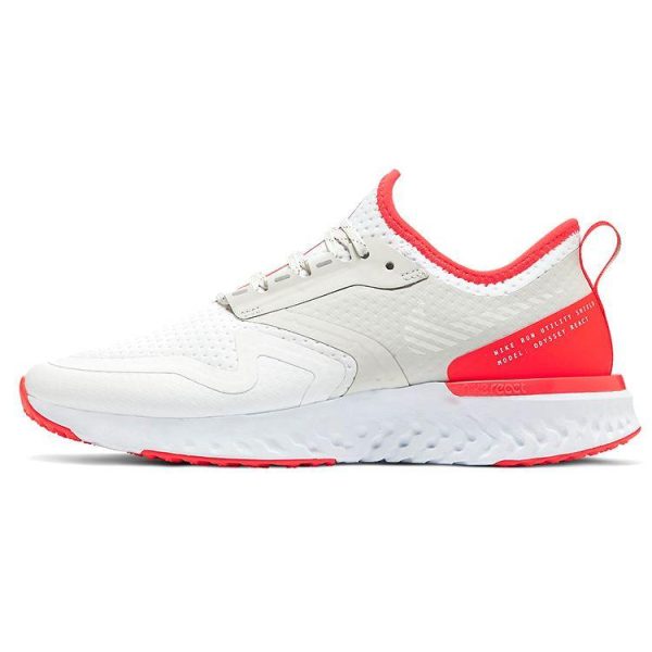 Nike Odyssey React 2 Shield White Laser Crimson (BQ1672-100)